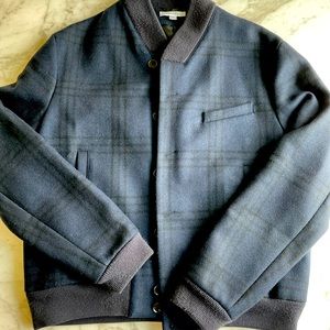 Carven wool bomber jacket navy blue w/blk detail